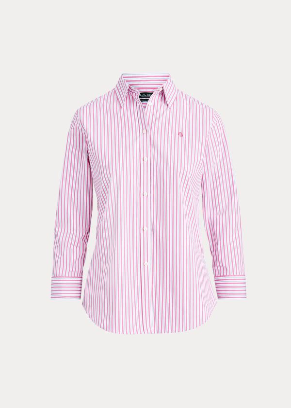 Women's Ralph Lauren Easy Care Striped Cotton Shirts | 018397LHV